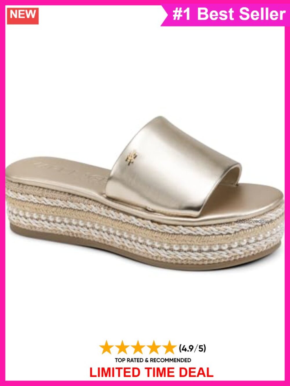 Keswick Platform Espadrille Sandal Slip On Open Toe Canvas Casual